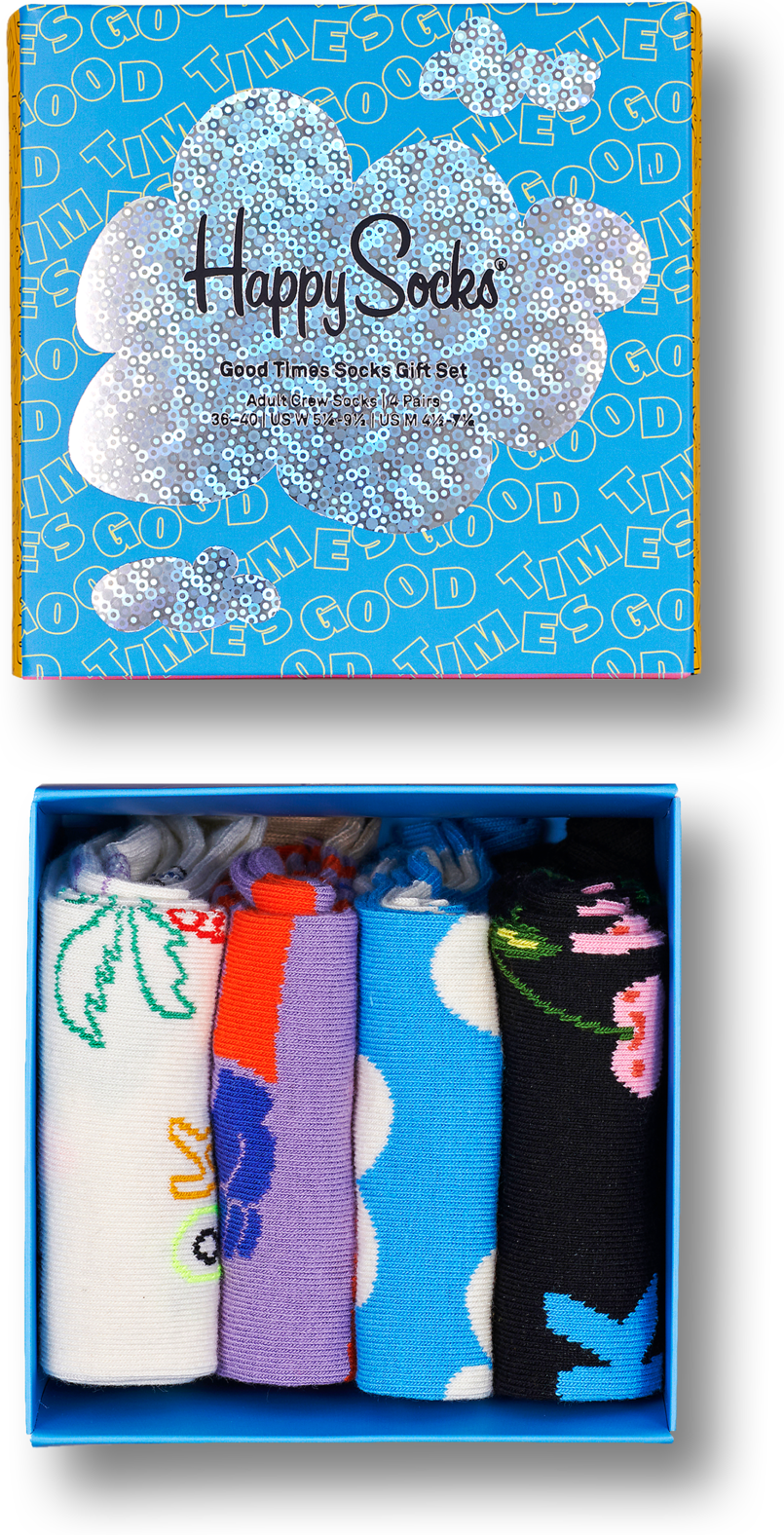 Happy Socks Good Times Socks Gift Set 4-Pack - Black - Unisex