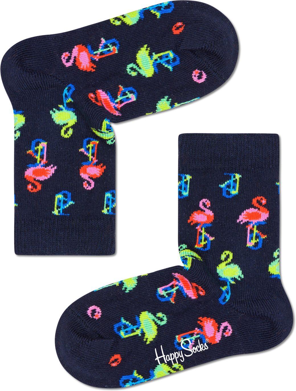 Happy Socks Kids Flamingo Sock - Blue,Green,Pink - Kids