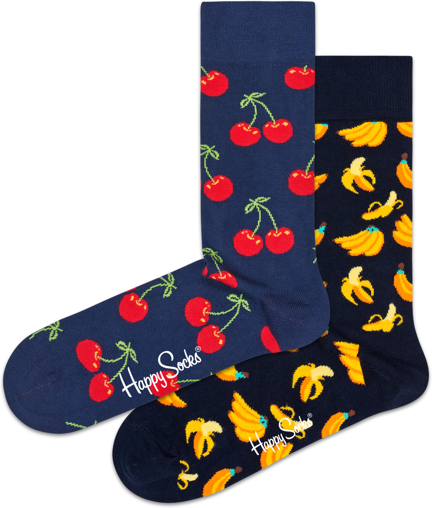 Happy Socks Fruit Salad 2-Pack - Black,Blue,Red,Yellow,Navy Blue - Unisex