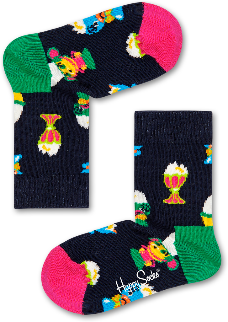 Happy Socks Kids Egg Cup Sock - Black,Green,Pink - Kids