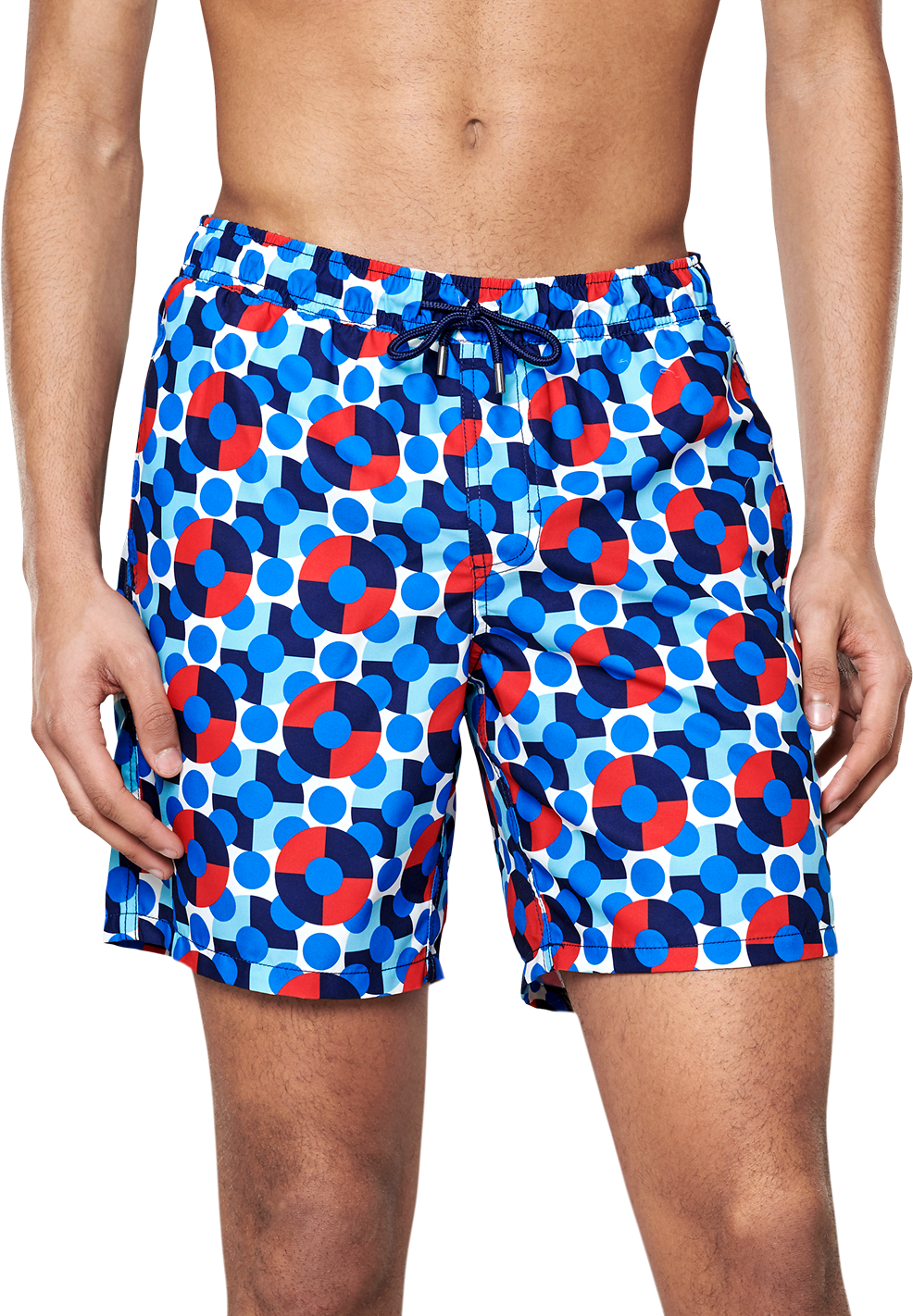 Happy Socks Illusion Dot Long Swim Shorts - Blue,Red,White - Men