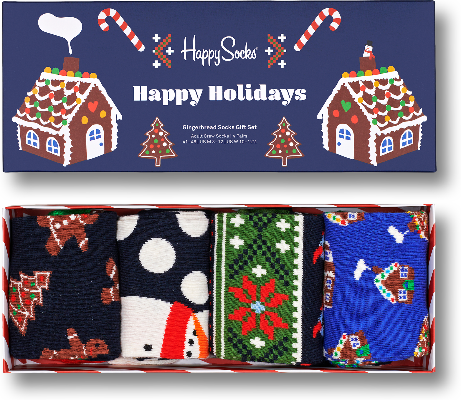 Happy Socks Gingerbread Cookies Socks Gift Set 4-Pack - Unisex