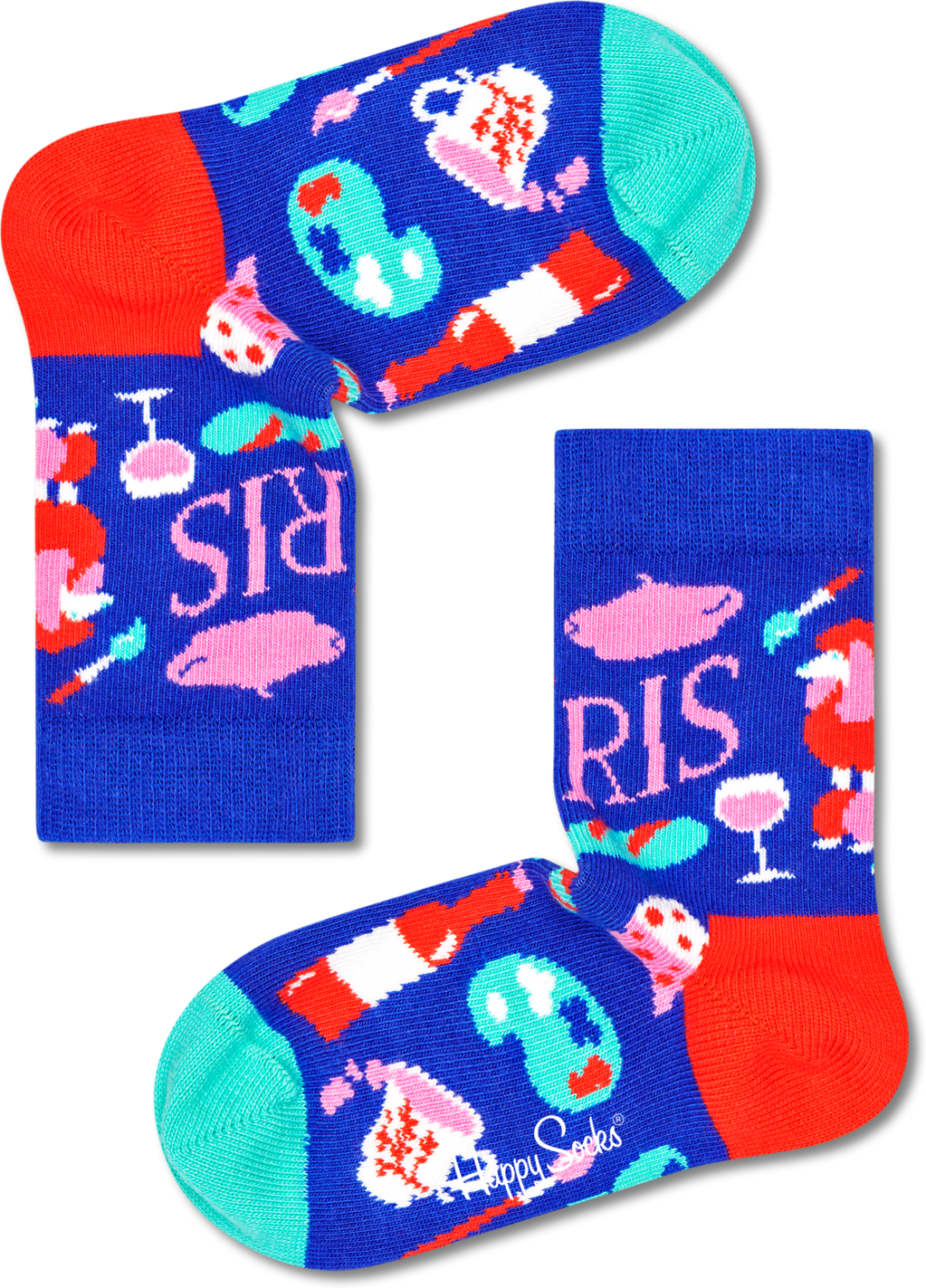 Happy Socks Paris Kids Sock - Blue,Red - Kids