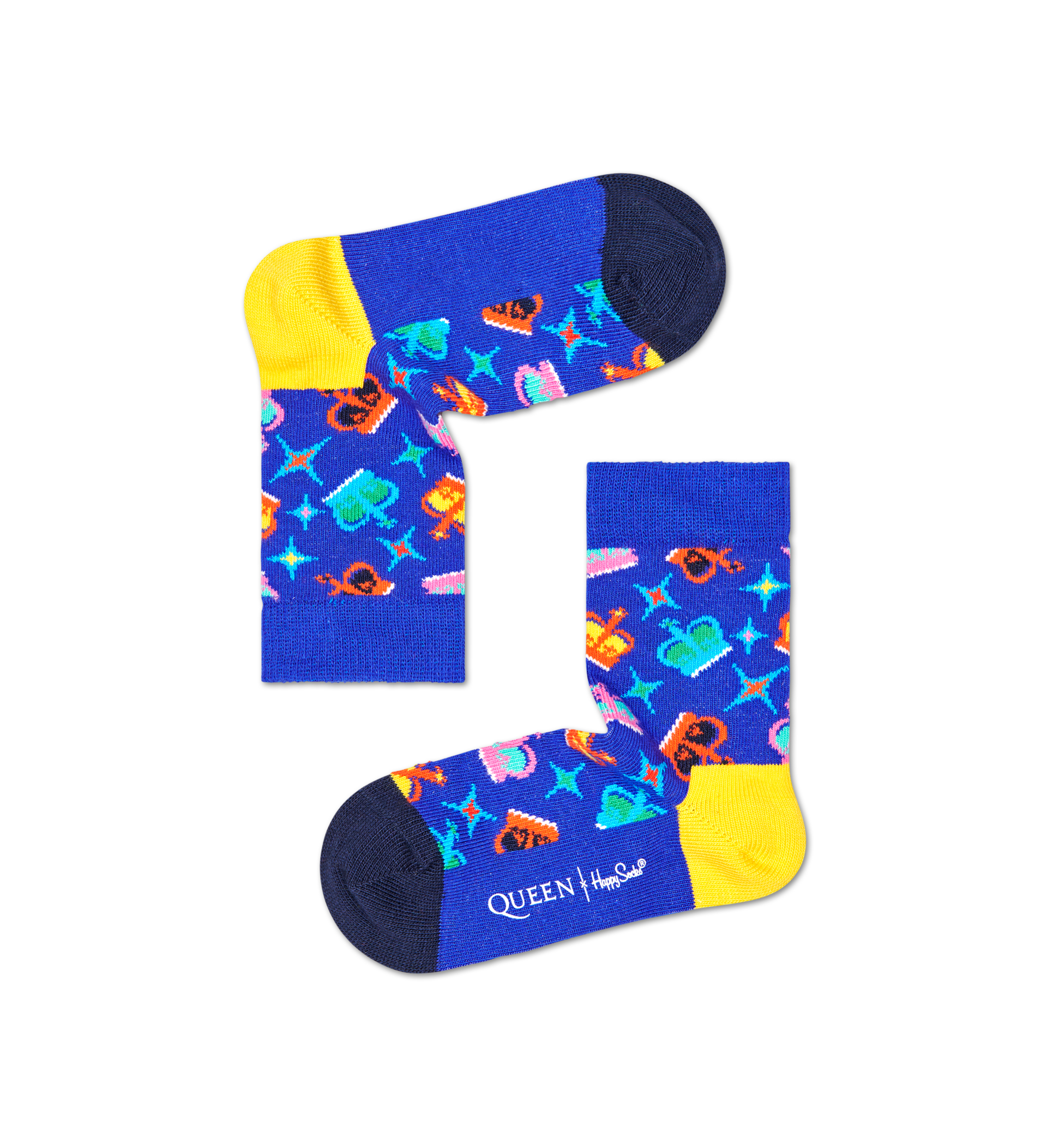 Happy Socks Kids Crown Sock - Blue,Yellow,Turquoise - Kids