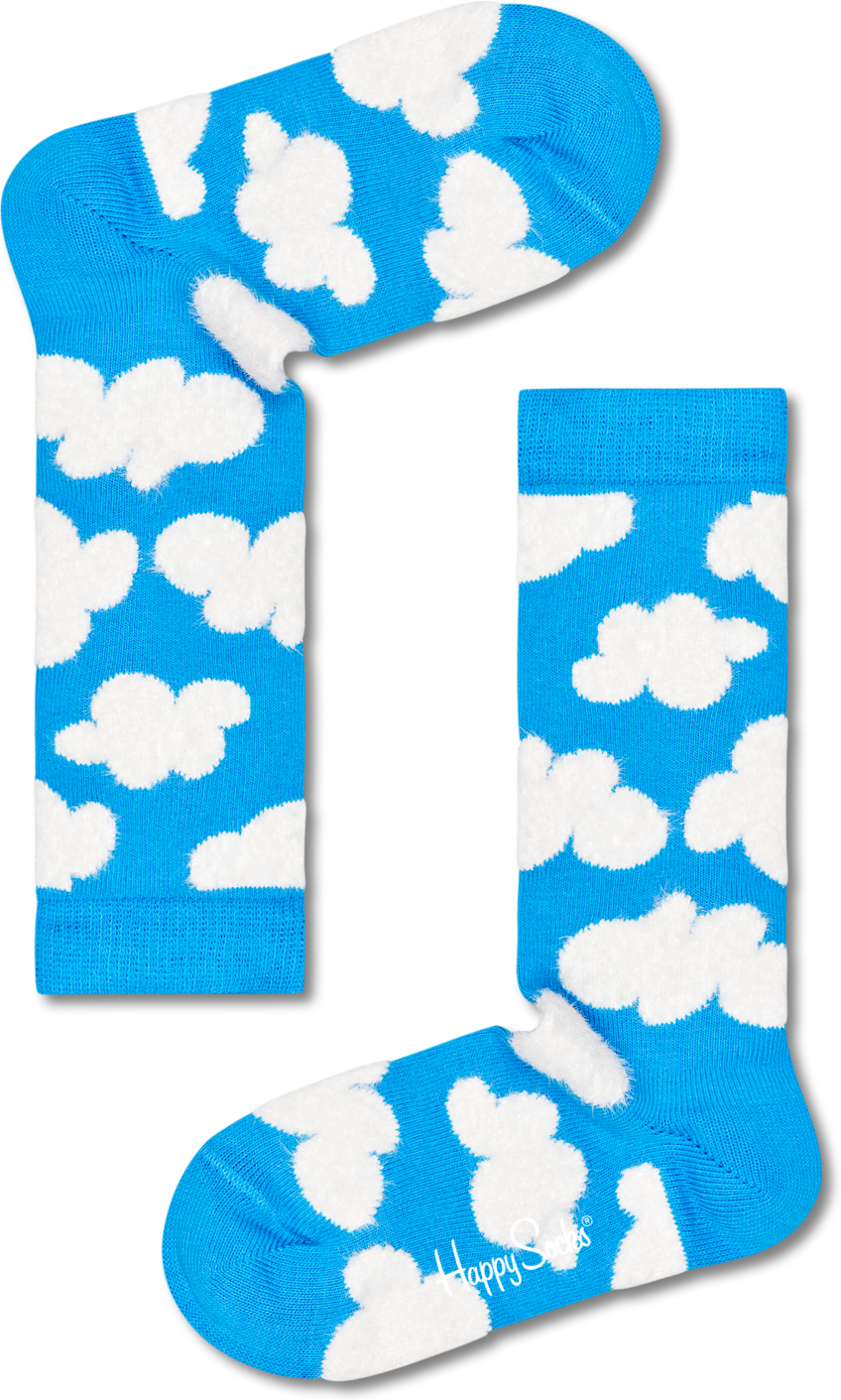 Happy Socks Kids Cloudy Knee High Sock - Blue - Kids