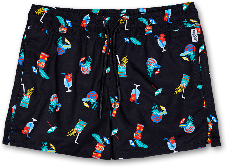 Happy Socks Kids Tiki Soda Swim Shorts - Black,Blue,Pink - Kids