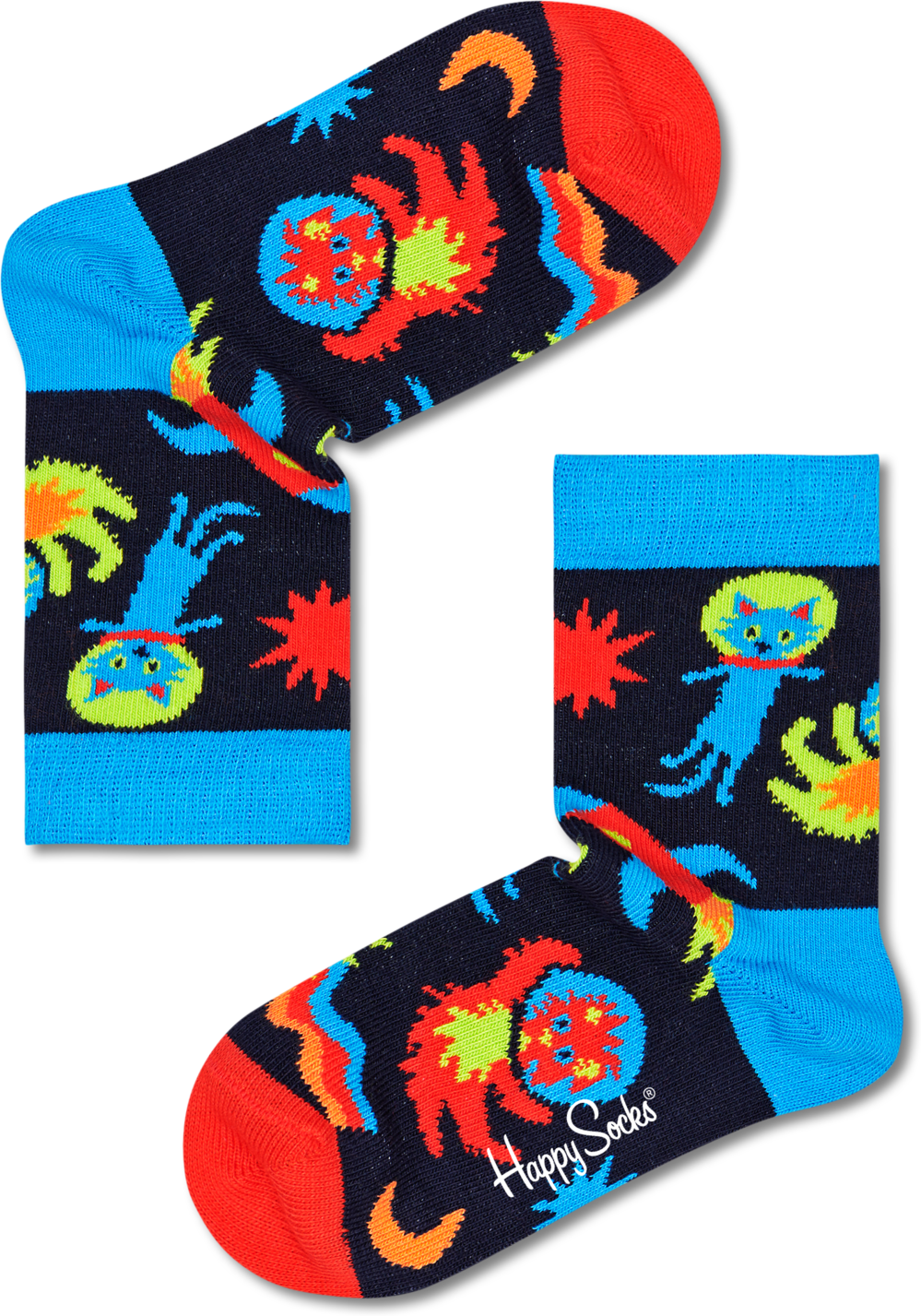 Happy Socks Kids Space Cats Sock - Blue - Kids