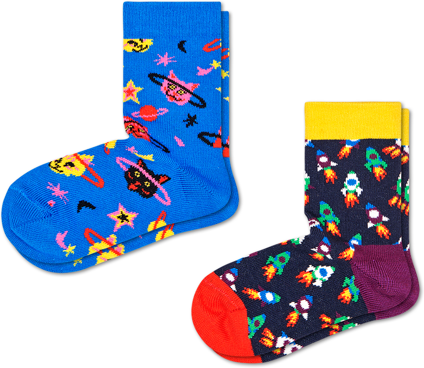 Happy Socks 2-pack Kids Space Cat Sock - Kids