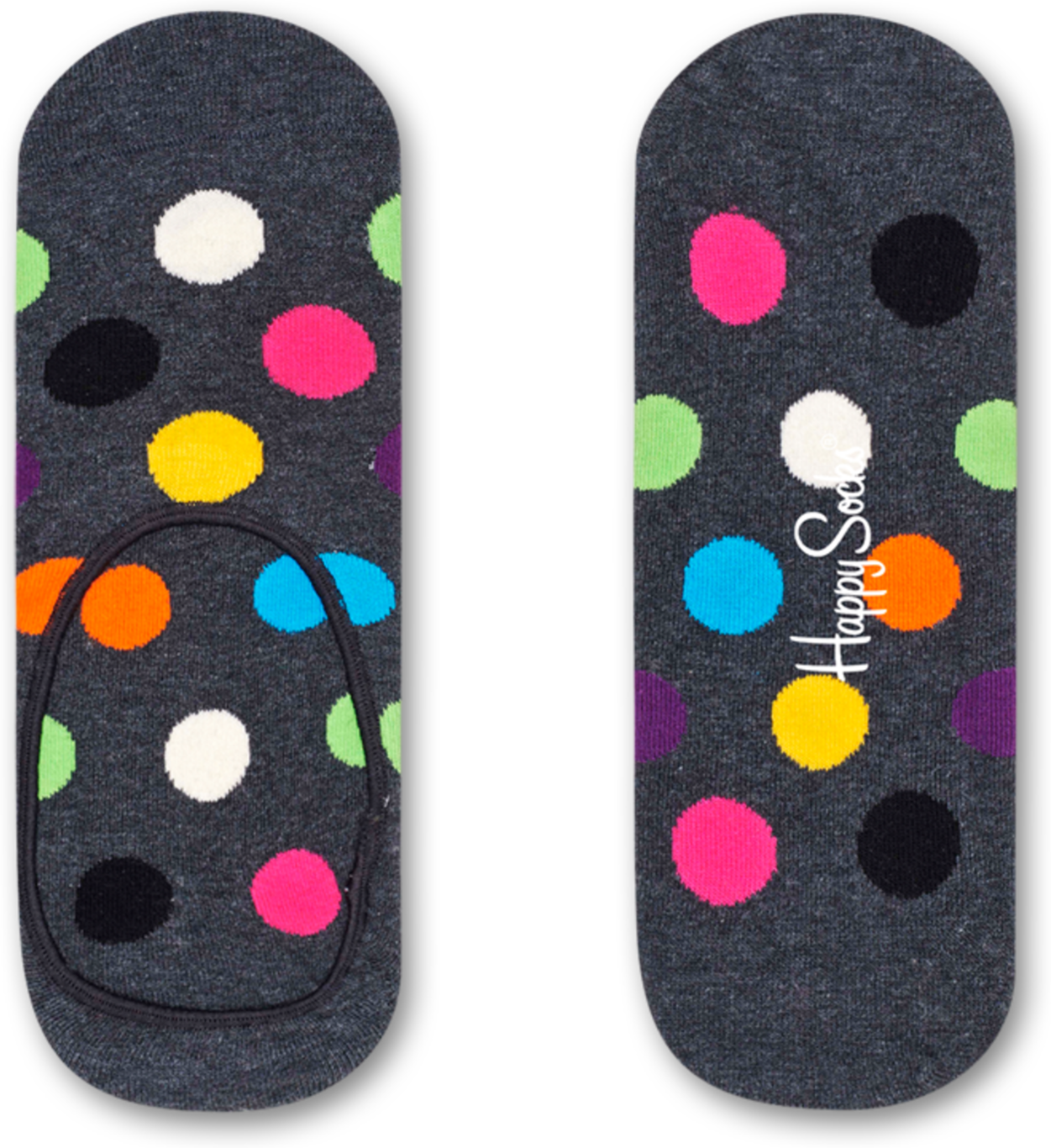 Happy Socks Big Dot Liner Sock - Black,Grey,Pink,Yellow - Unisex