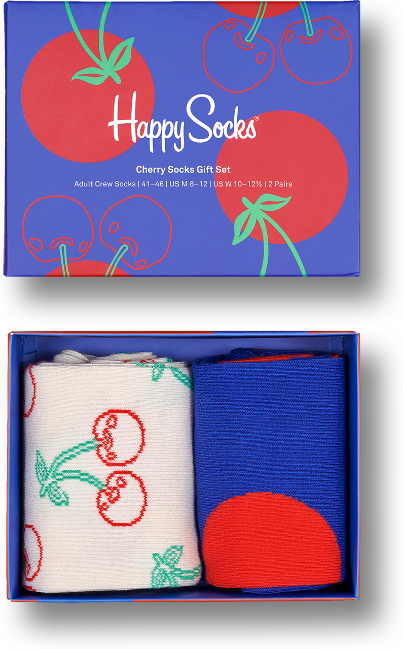 Happy Socks Cherries Socks Gift Set 2-Pack - Blue - Unisex