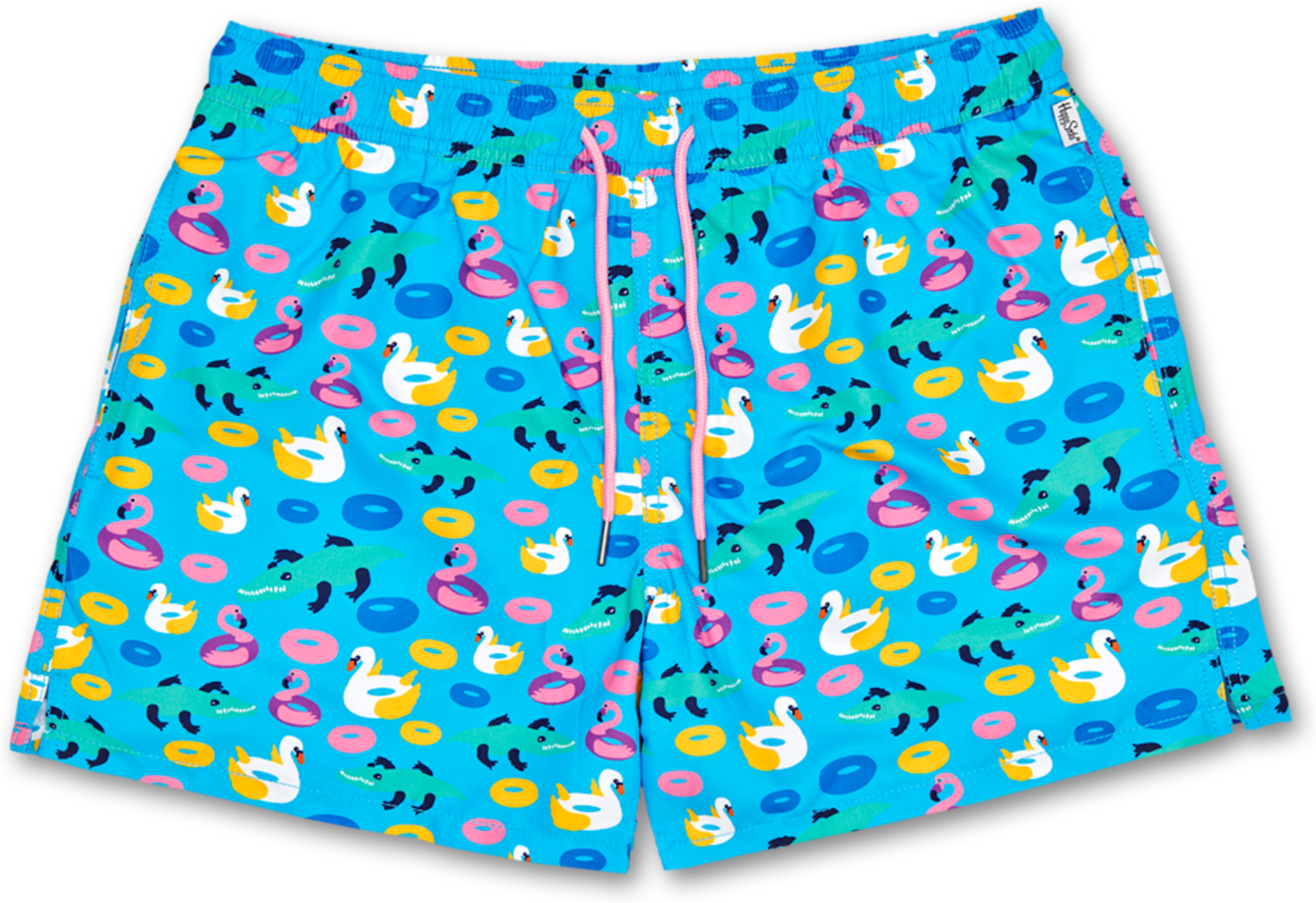 Happy Socks Pool Party Swim Shorts - Blue,Pink,Yellow - Men