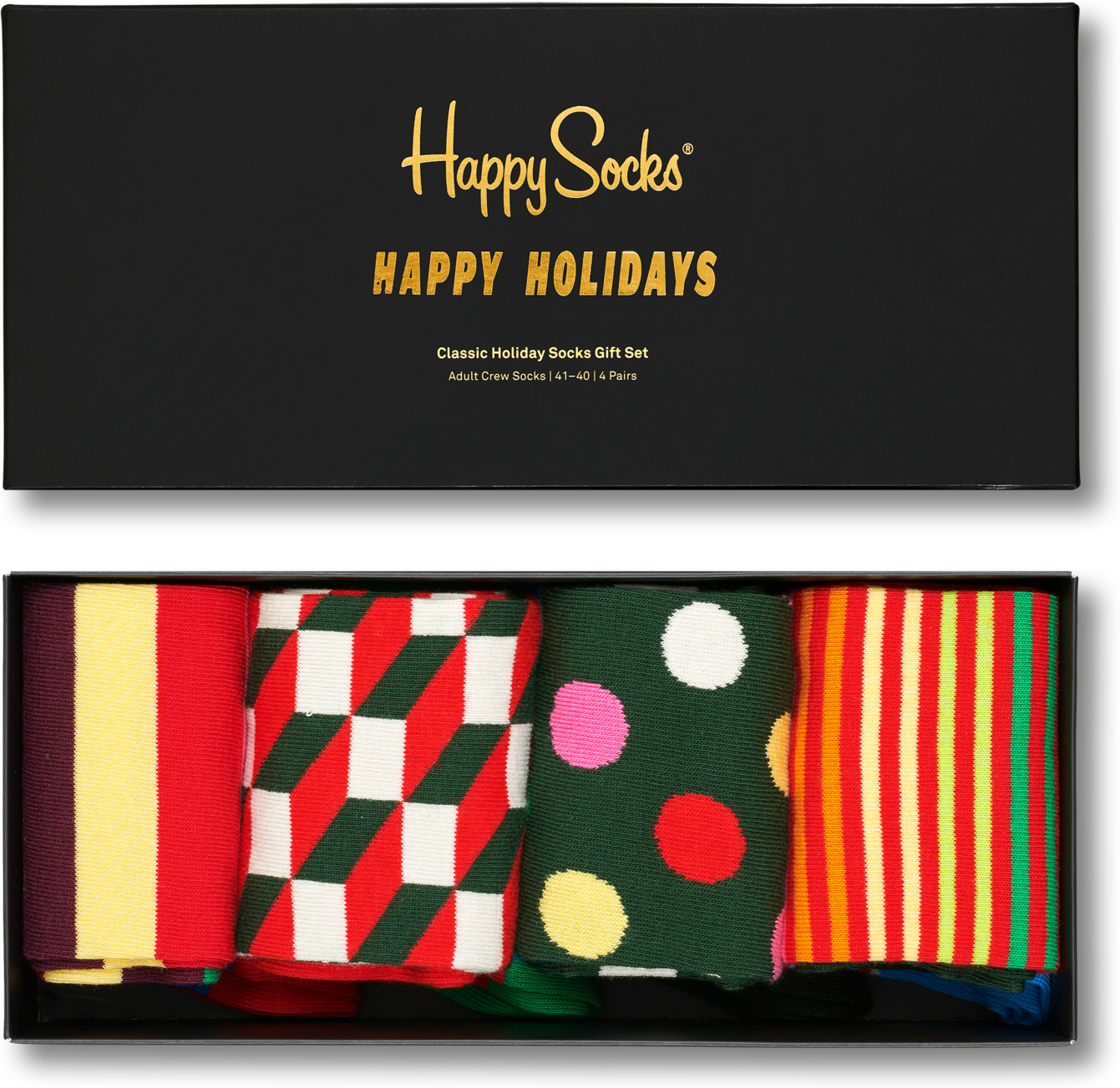 Happy Socks Classic Holiday Socks Gift Box 4-Pack - Unisex