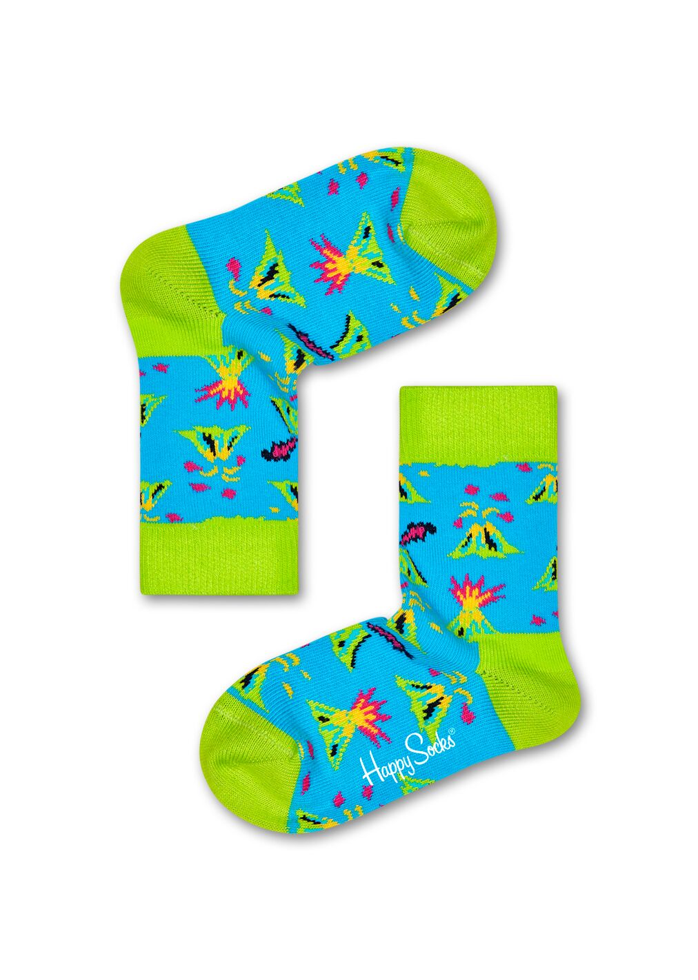 Happy Socks Kids Volcano Sock - Blue,Green - Kids