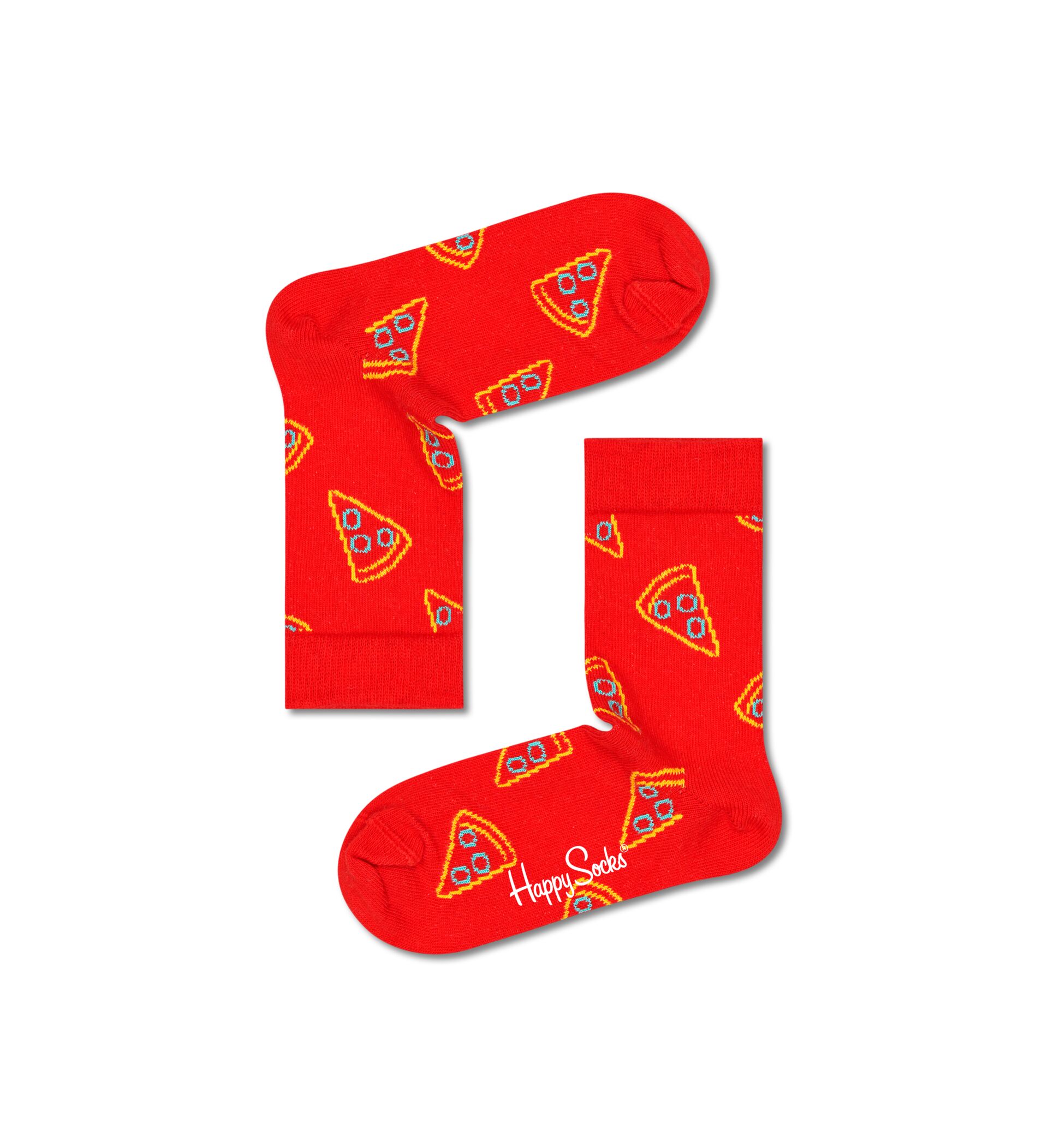 Happy Socks Kids Pizza Slice Sock - Grey,Red,Yellow - Kids