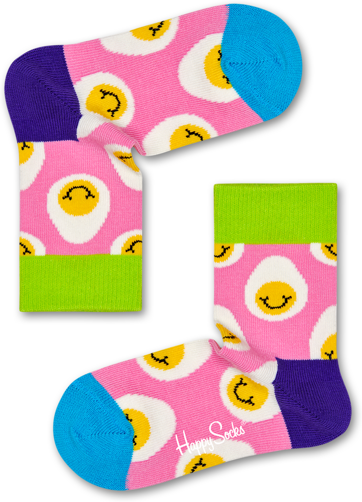 Happy Socks Kids Smile Egg Sock - Pink,Purple,Yellow - Kids