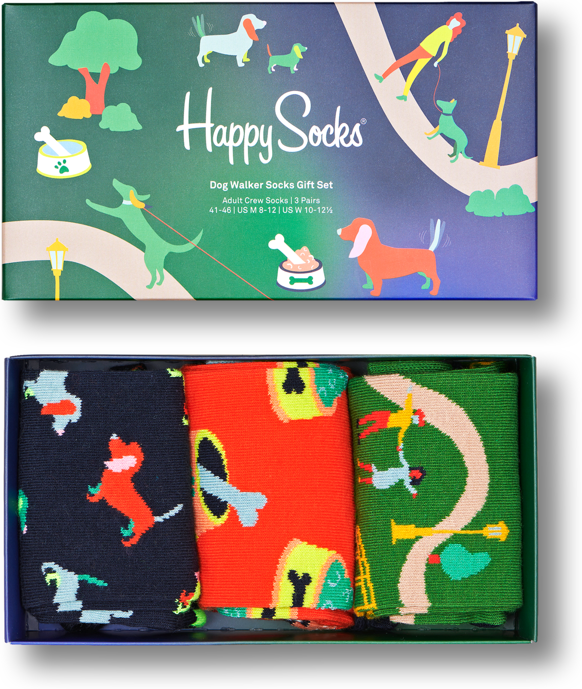 Happy Socks Dog Walking Gift Set 3-Pack - Unisex