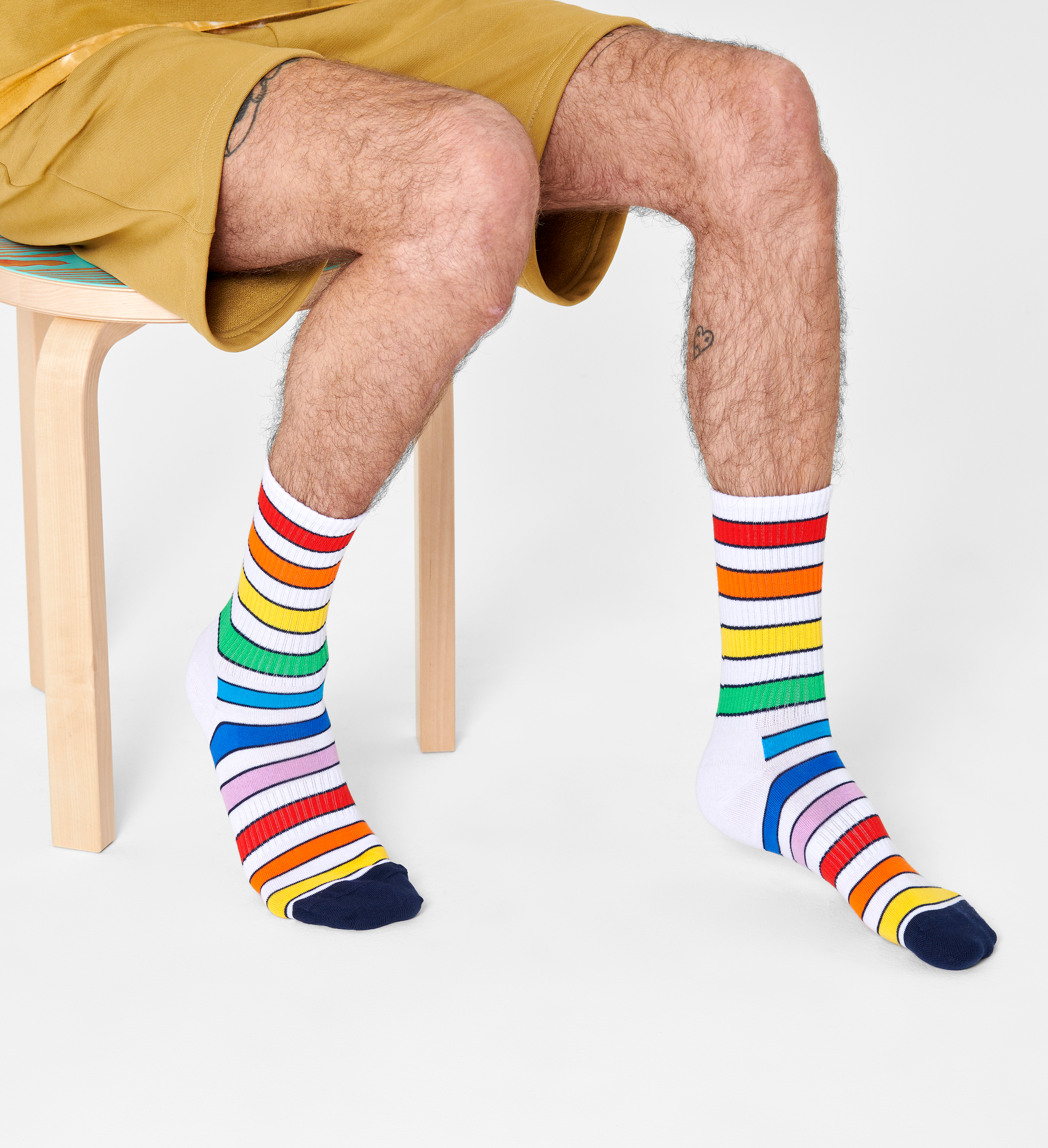 Happy Socks Multi Stripe 3/4 Crew Sock - Unisex