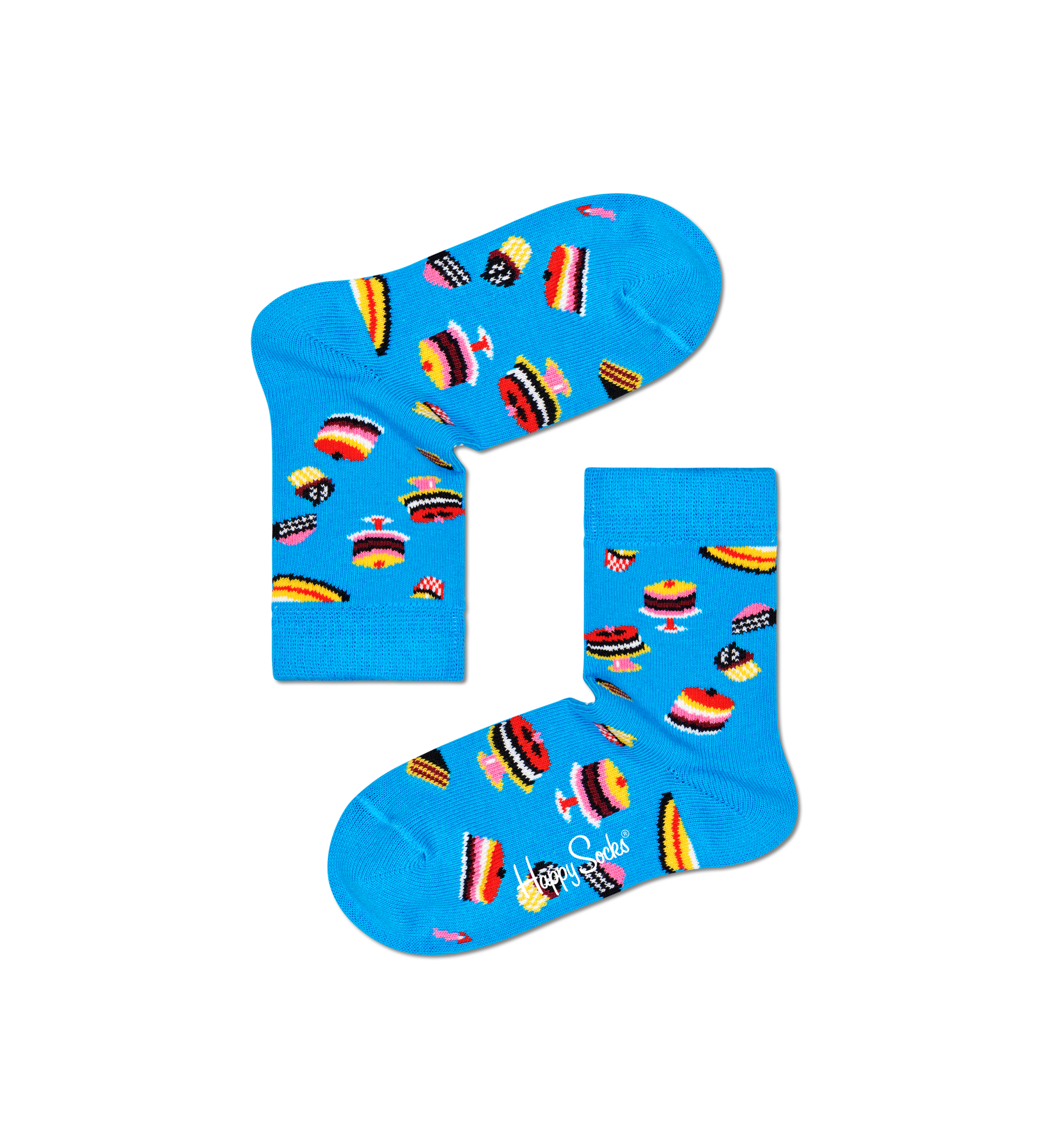 Happy Socks Kids Birthday Cake Sock - Blue,White,Yellow - Kids