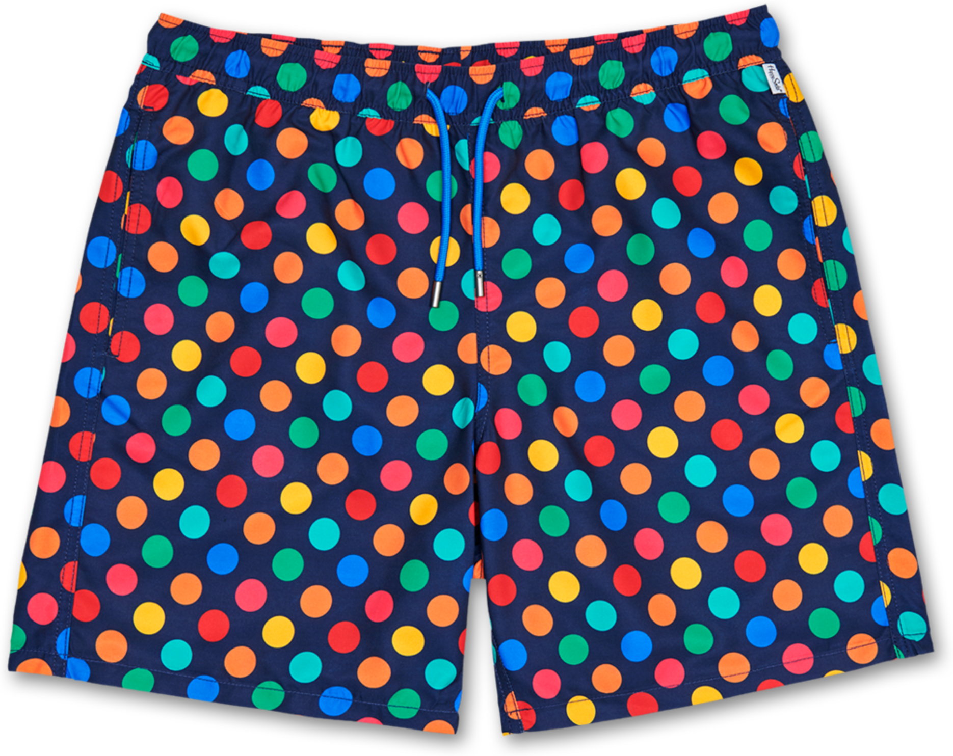 Happy Socks Big Dot Long Swim Shorts - Blue,Green,Orange,Red,Yellow - Men