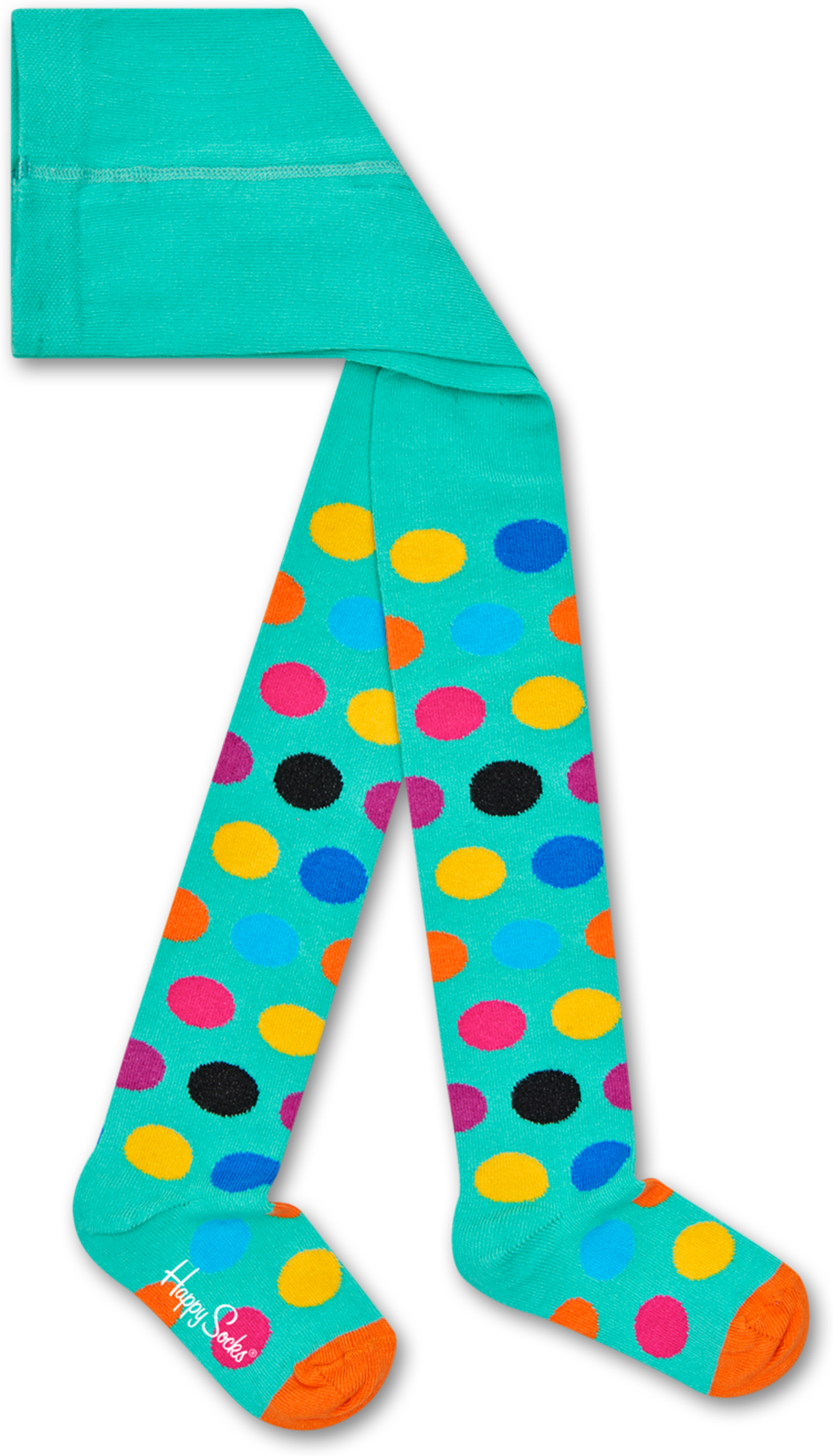 Happy Socks Kids Big Dot Tights - Orange,Pink,Yellow,Turquoise - Kids