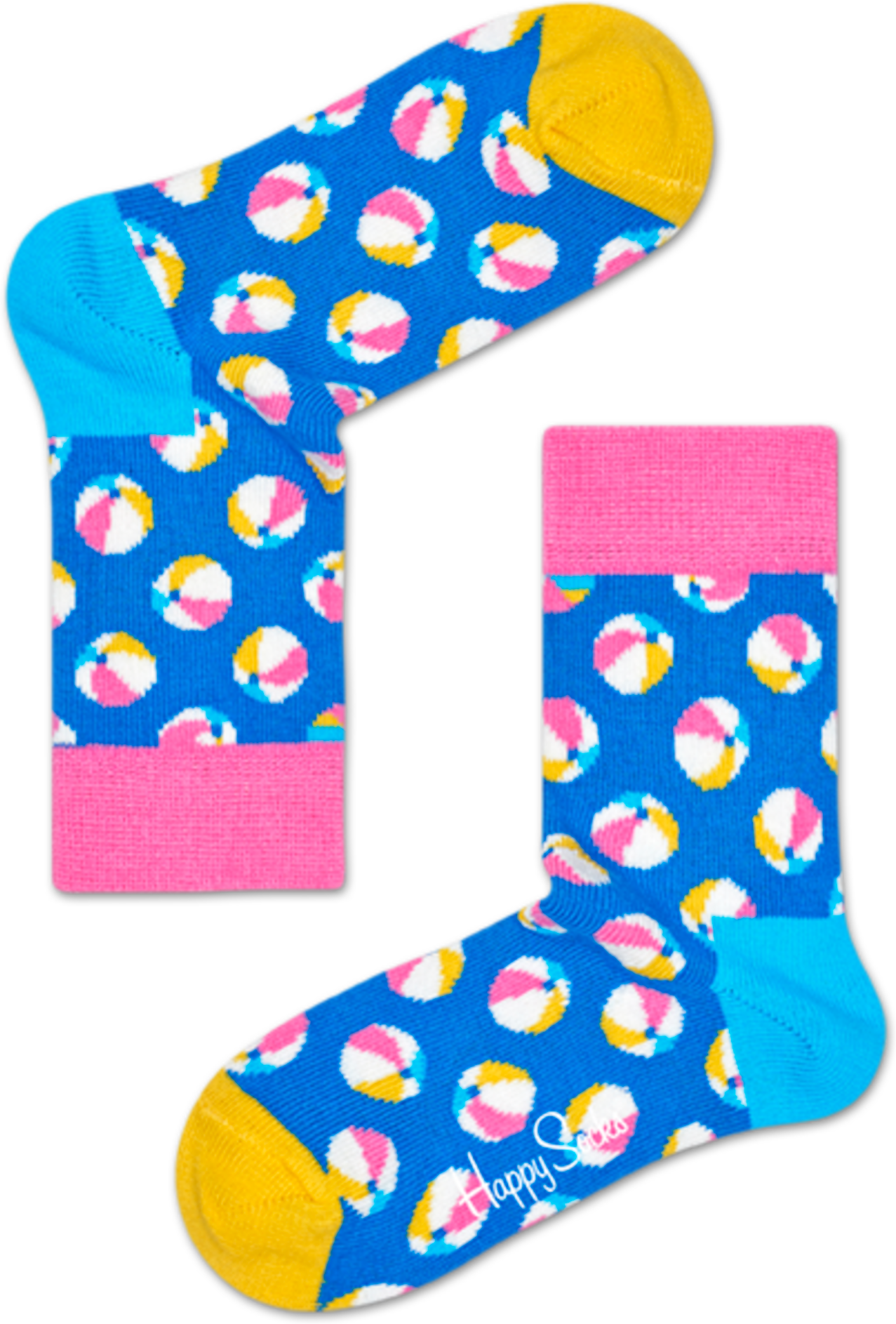 Happy Socks Kids Beach Ball Sock - Blue,Pink,Yellow - Kids