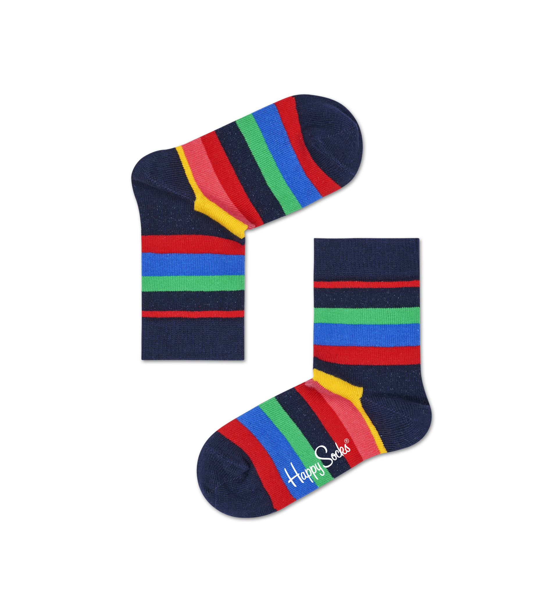 Happy Socks Kids Stripe Sock - Blue,Green,Orange,Red,Yellow - Kids