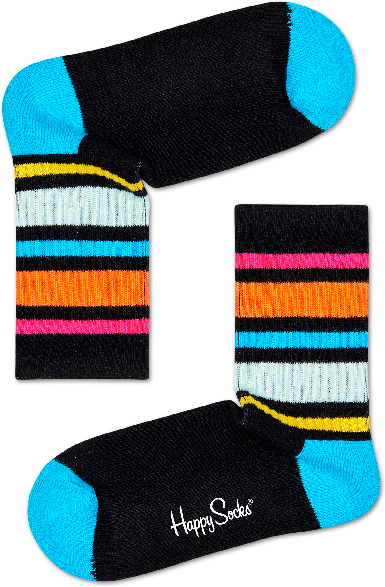 Happy Socks Kids Rainbow Stripe Rib Sock - Kids