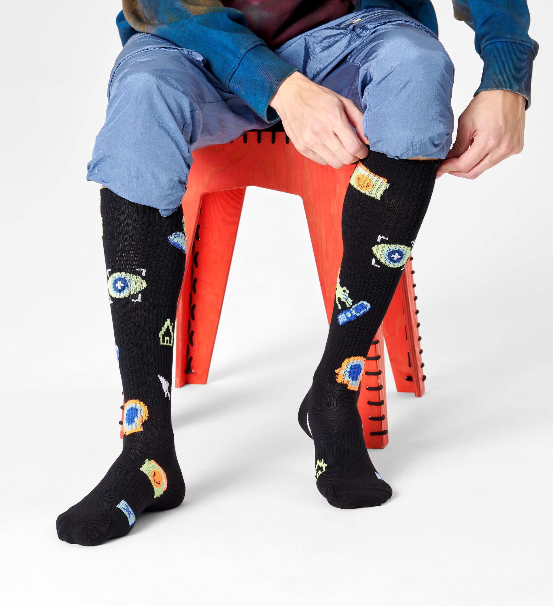 Happy Socks Technology Knee High Sock - Black - Unisex