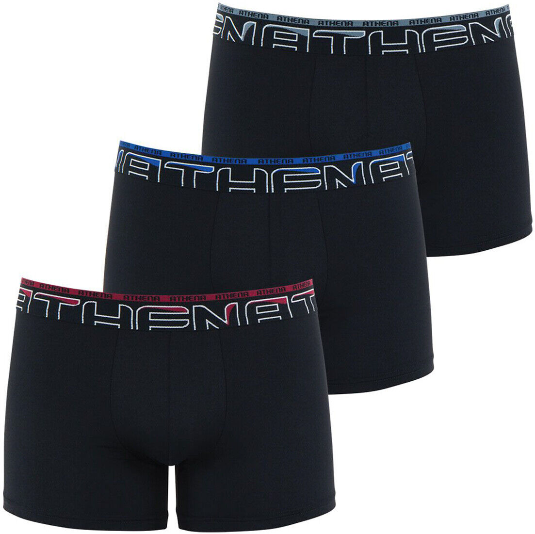 ATHENA Lot de 3 Boxers Black