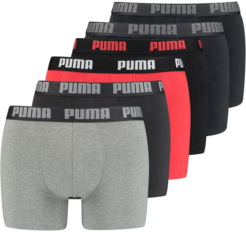 PUMA Lot de 6 boxers unis