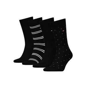 Tommy Hilfiger Socken, (Packung, 4 Paar), TH MEN SOCK 4P TIN GIFTBOX STRIPE DOT black  43-46