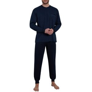 GÖTZBURG Pyjama, (2 tlg.), mit praktischen Bündchen und Brusttasche blau-dunkel-Allover  56