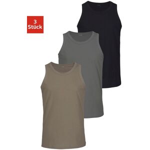 H.I.S Tanktop »Unterhemd für Herren«, (Packung, 3 tlg.), mit Rundhals aus... olivgrün, schwarz, dunkelgrau  5/M