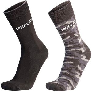 Replay Socken »Leg Logo & Camouflage 2Pcs Banderole«, mit Logoschriftzug 2 x schwarz, tarnfarben  43/46