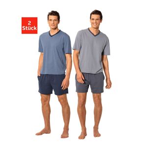 le jogger® Shorty, (Packung, 4 tlg., 2 Stück), mit garngefärbtem Streifen blau-marine, grau-anthrazit  44/46