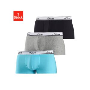 s.Oliver Boxershorts, (Packung, 3 St.), schöne Retro Pants in Hipster-Form türkis, grau-meliert, schwarz  XL