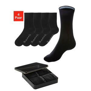 Bench. Basicsocken, (Dose, 4 Paar), mit farbigen Innenbündchen 4 x schwarz  43-46