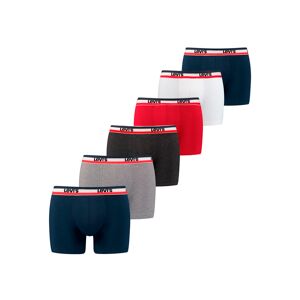 Levi's® Boxershorts, (Packung, 6 St.), 6 Stück mit Logobund blue/red/grey  M
