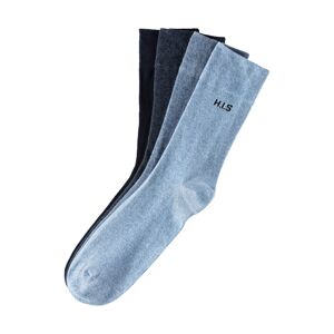 H.I.S Socken, (4 Paar), mit druckfreiem Bündchen 1 x marine, 1 x jeansblau-meliert, 1 x jeans-meliert, 1 x hellblau-meliert  43-46
