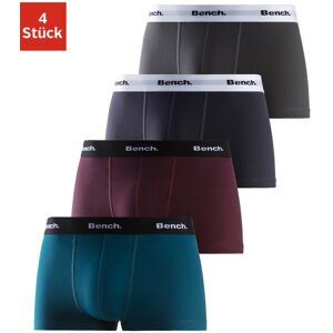 Bench. Boxershorts, (Packung, 4 St.), in Hipster-Form mit kontrastfarbenem Bund navy, bordeau x, petrol, anthrazit  L