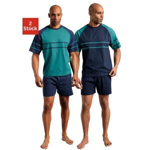 le jogger® Shorty, (Packung, 4 tlg., 2 Stück), mit aufgesetzten Streifen grün, marine  56/58 (XL)