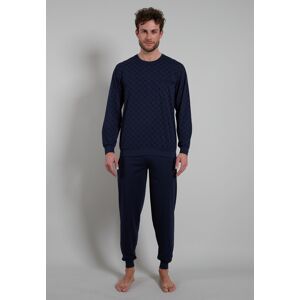 Bugatti Pyjama, (2 tlg.), für einen stylischen Schlaf blau-dunkel-allover  56