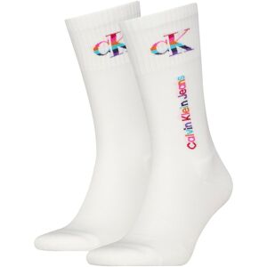 Calvin Klein Jeans Socken, (Packung, 2 Paar), Crew Socks mit Regenbogen-Logo white  - (39/44)