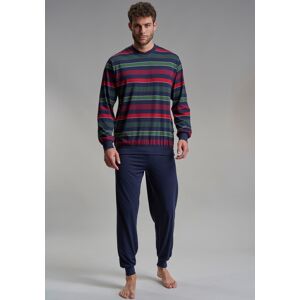 GÖTZBURG Pyjama »Red Label«, (2 tlg.), mit coolem Ringel-Design blau-dunkel-Ringel Größe 48