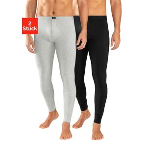 H.I.S Lange Unterhose, (Packung, 2 St.), mit Bündchen am Bein grau-meliert, schwarz Größe XXXL