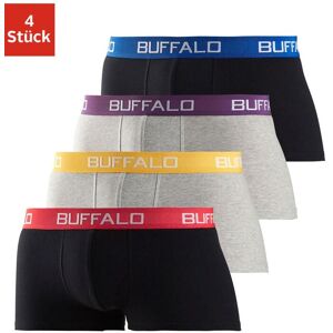 Buffalo Boxershorts, (Packung, 4 St.), in Hipster-Form mit Kontrastbund schwarz, grau-meliert Größe M