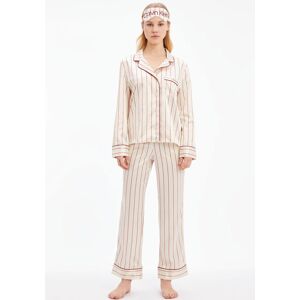 Calvin Klein Underwear Pyjama »L/S PANT SET«, (Set, 3 Stück), im Set Pyjama &... beige-gestreift Größe L (40)
