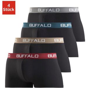 Buffalo Boxershorts, (Packung, 4 St.), in Hipster-Form mit Kontrastbund schwarz Größe L