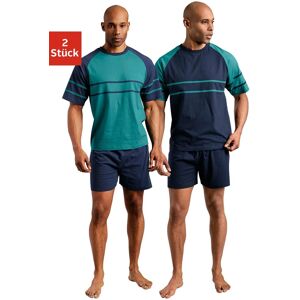 le jogger® Shorty, (Packung, 4 tlg., 2 Stück), mit aufgesetzten Streifen grün, marine Größe 56/58 (XL)