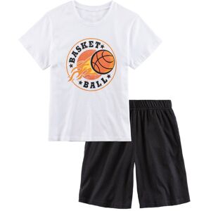 AUTHENTIC LE JOGGER Shorty, (2 tlg., 1 Stück), mit Basketball-Aufdruck weiss / schwarz Größe 122/128